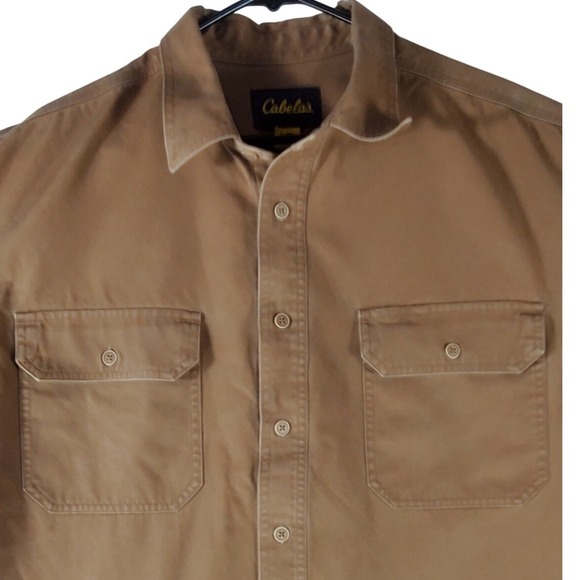 Cabela's Other - Cabelas Mens XL Tall Tan Cotton Canvas Short Sleeve Work Shirt Button Down